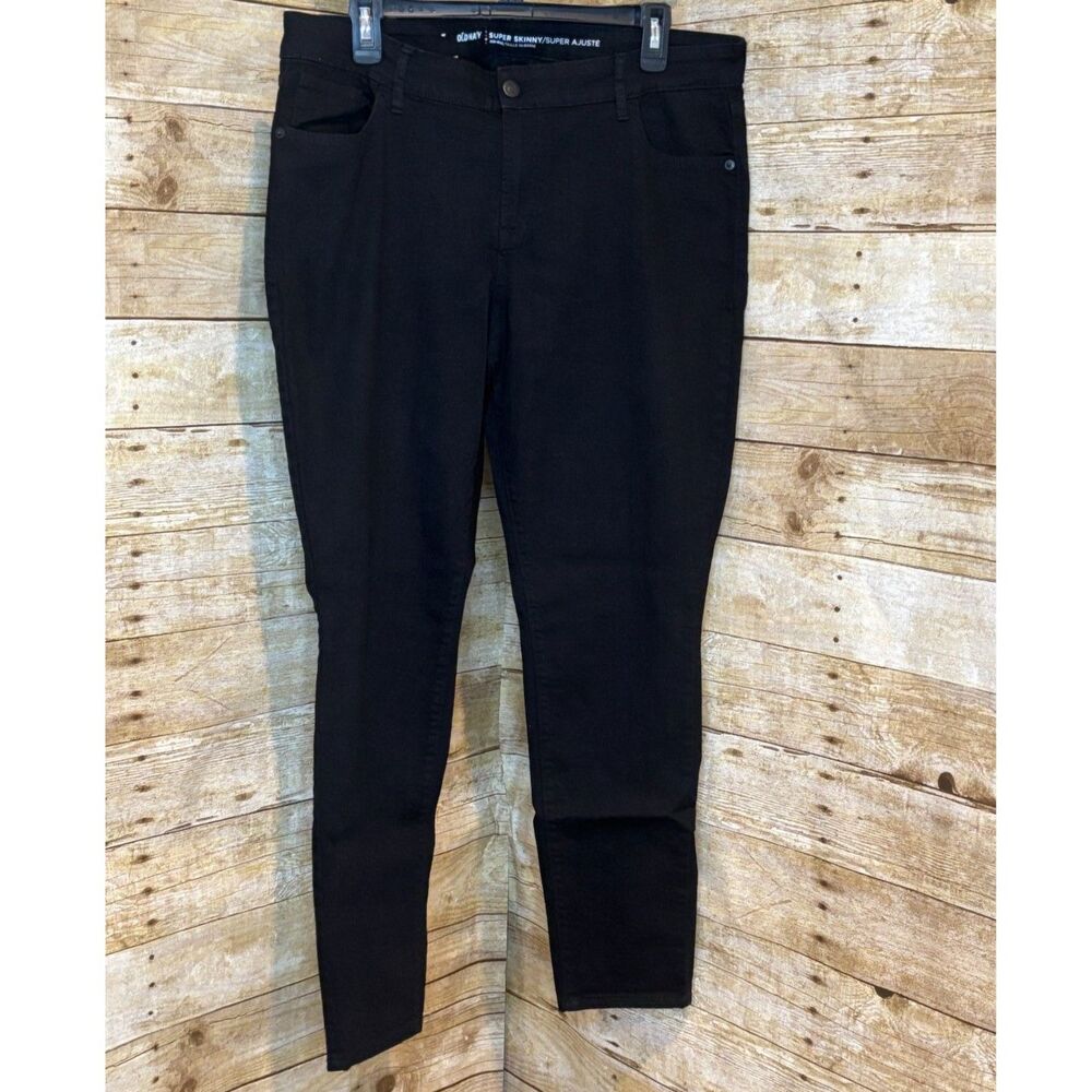 OLD NAVY MID-RISE SUPER SKINNY BLACK CASUAL EVERYDAY CLASSIC JEANS SIZE 14R